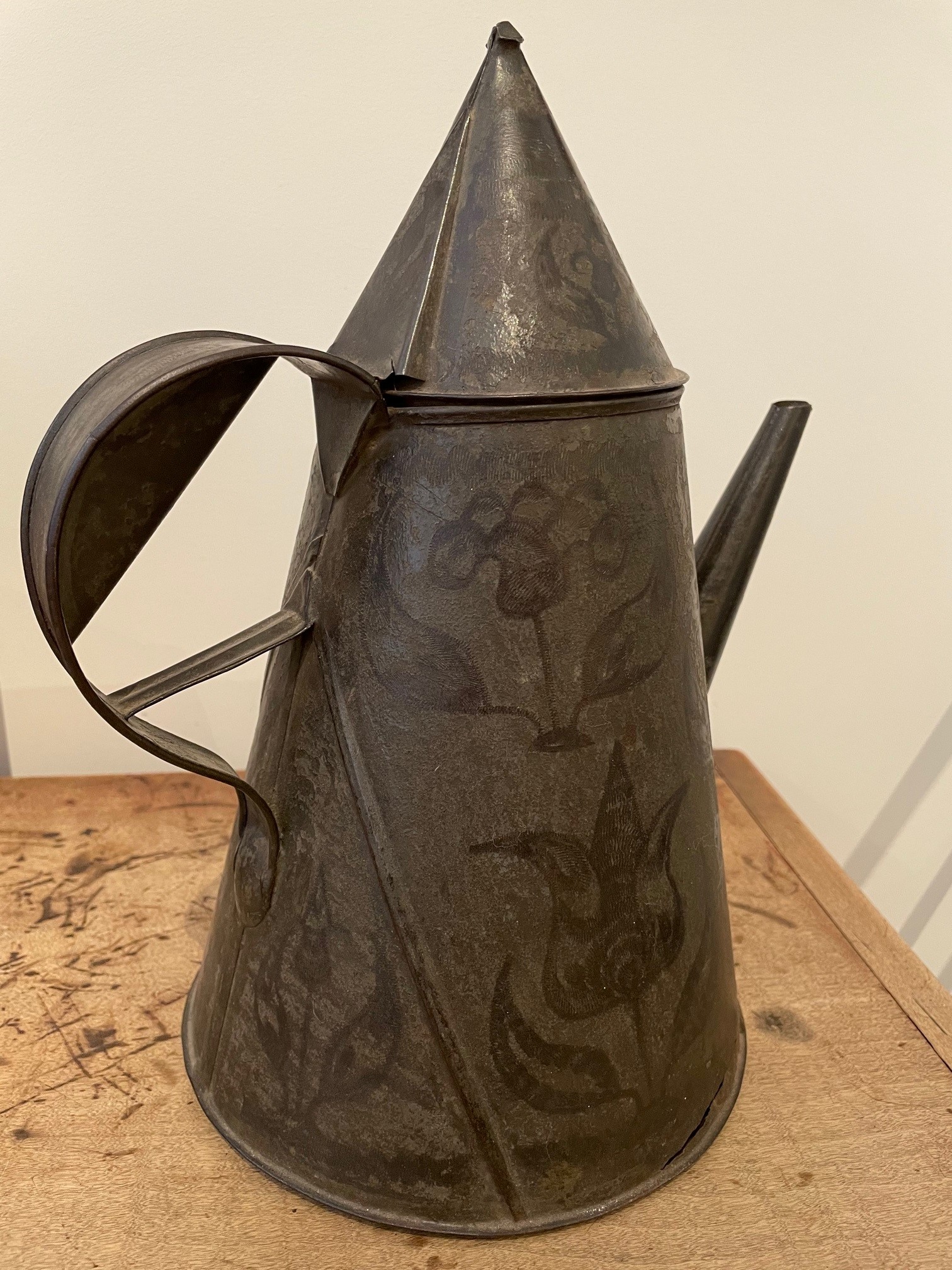 American decorated tin coffee pot rel=