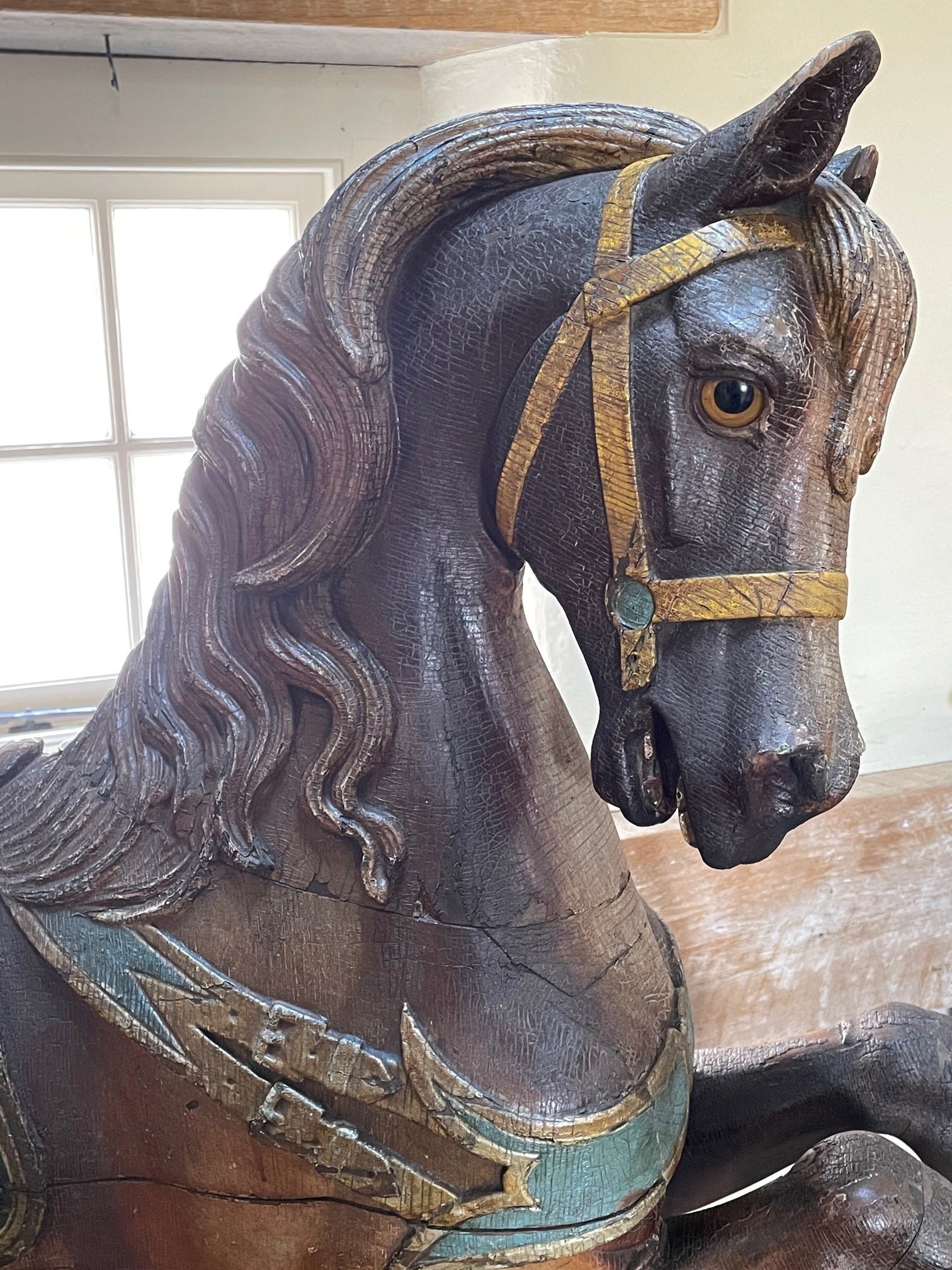 antique Dentzel carousel horse rel=