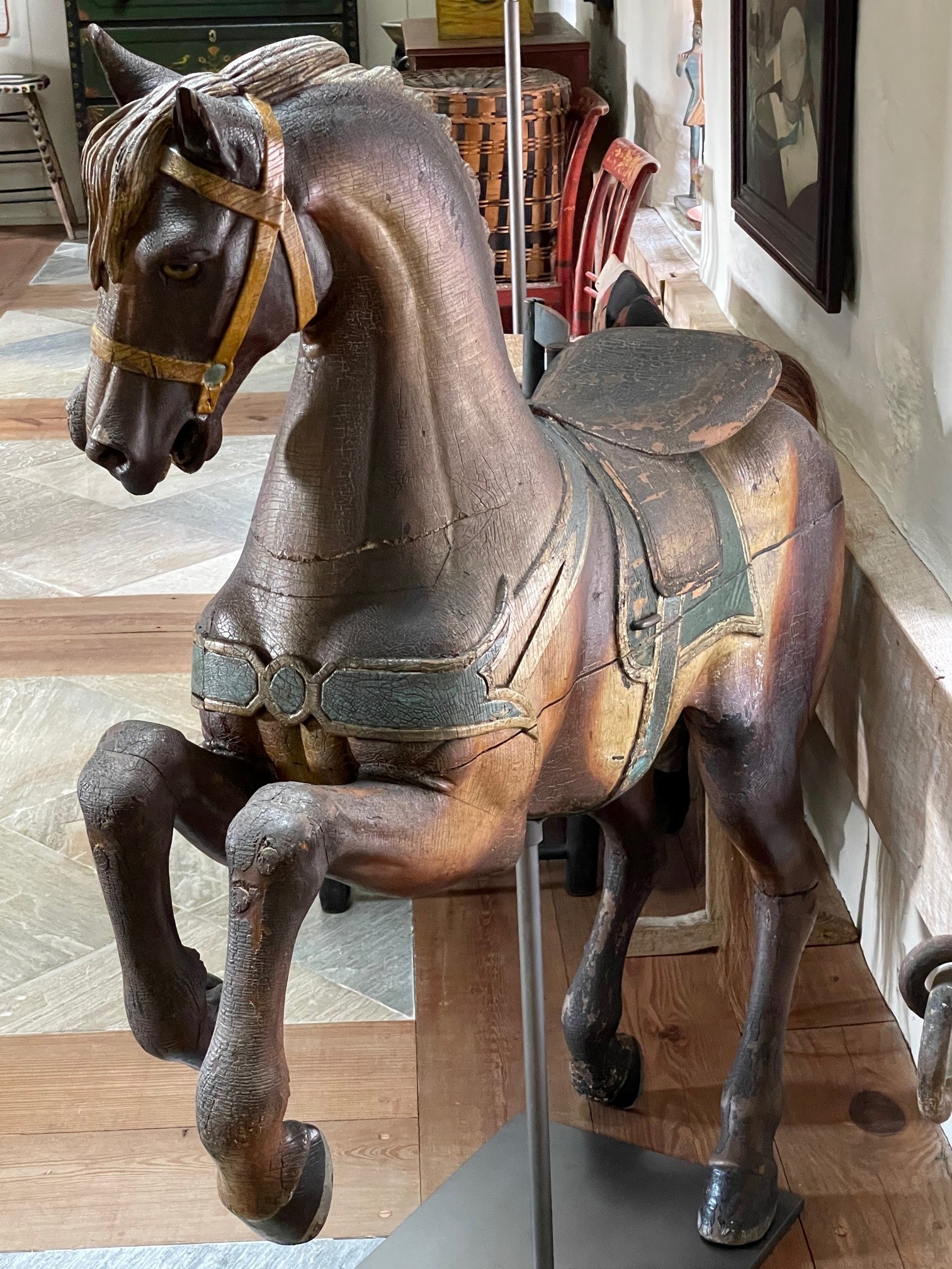 antique Dentzel carousel horse rel=