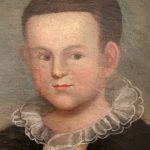 folk art portrait of a boy