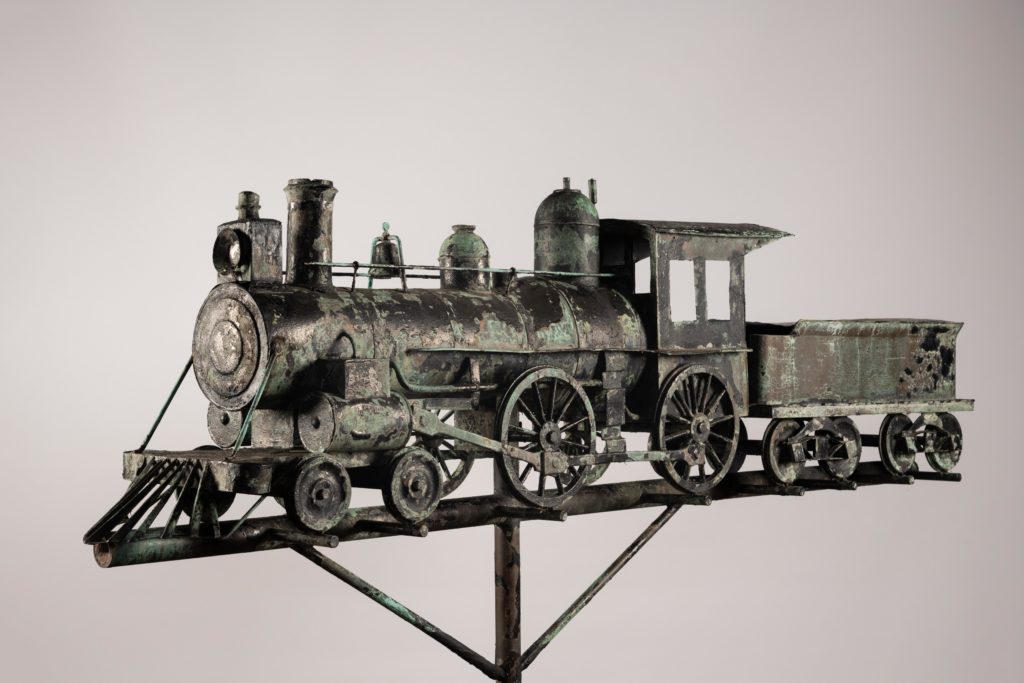 antique train locomotive weathervane