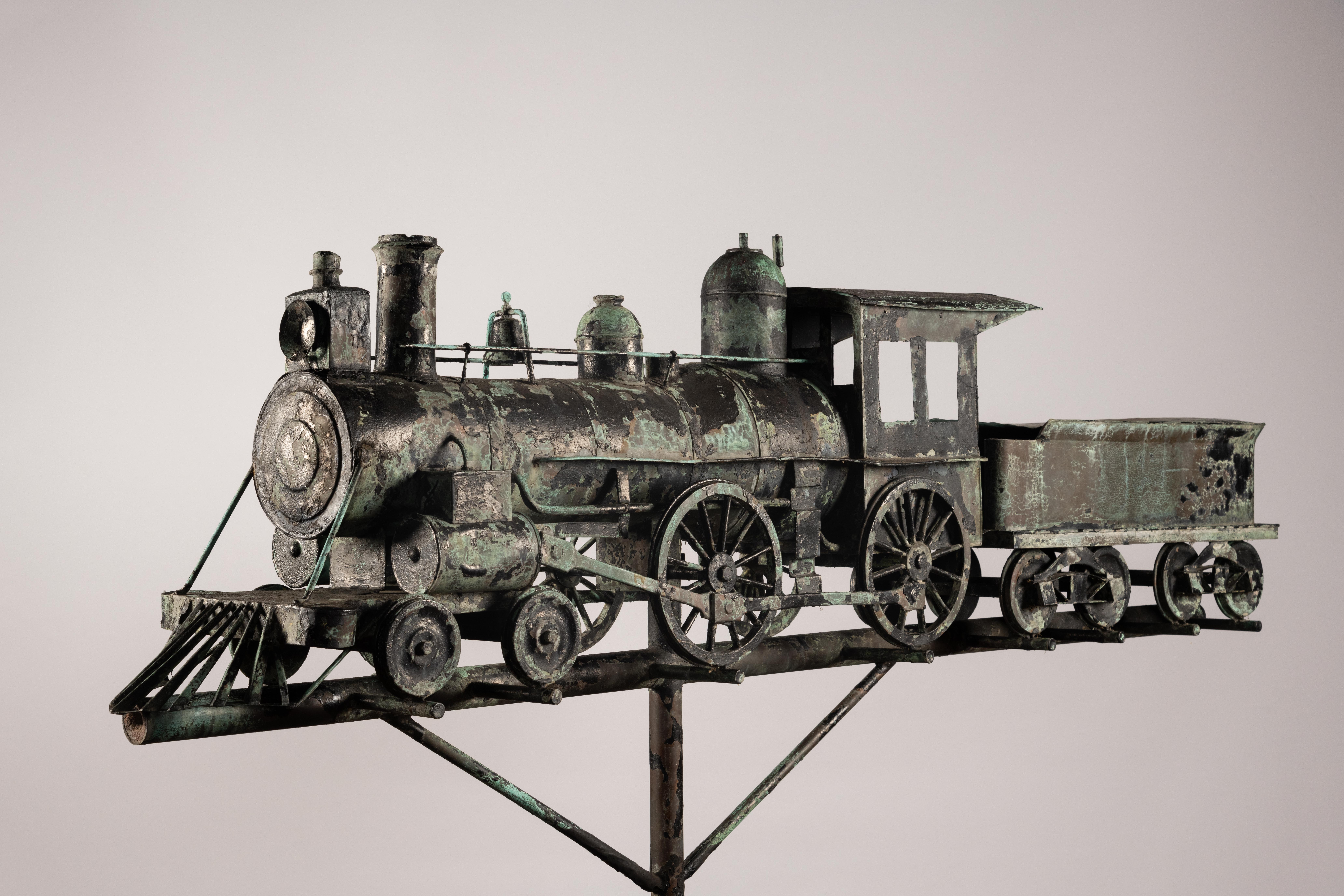 antique train locomotive weathervane rel=