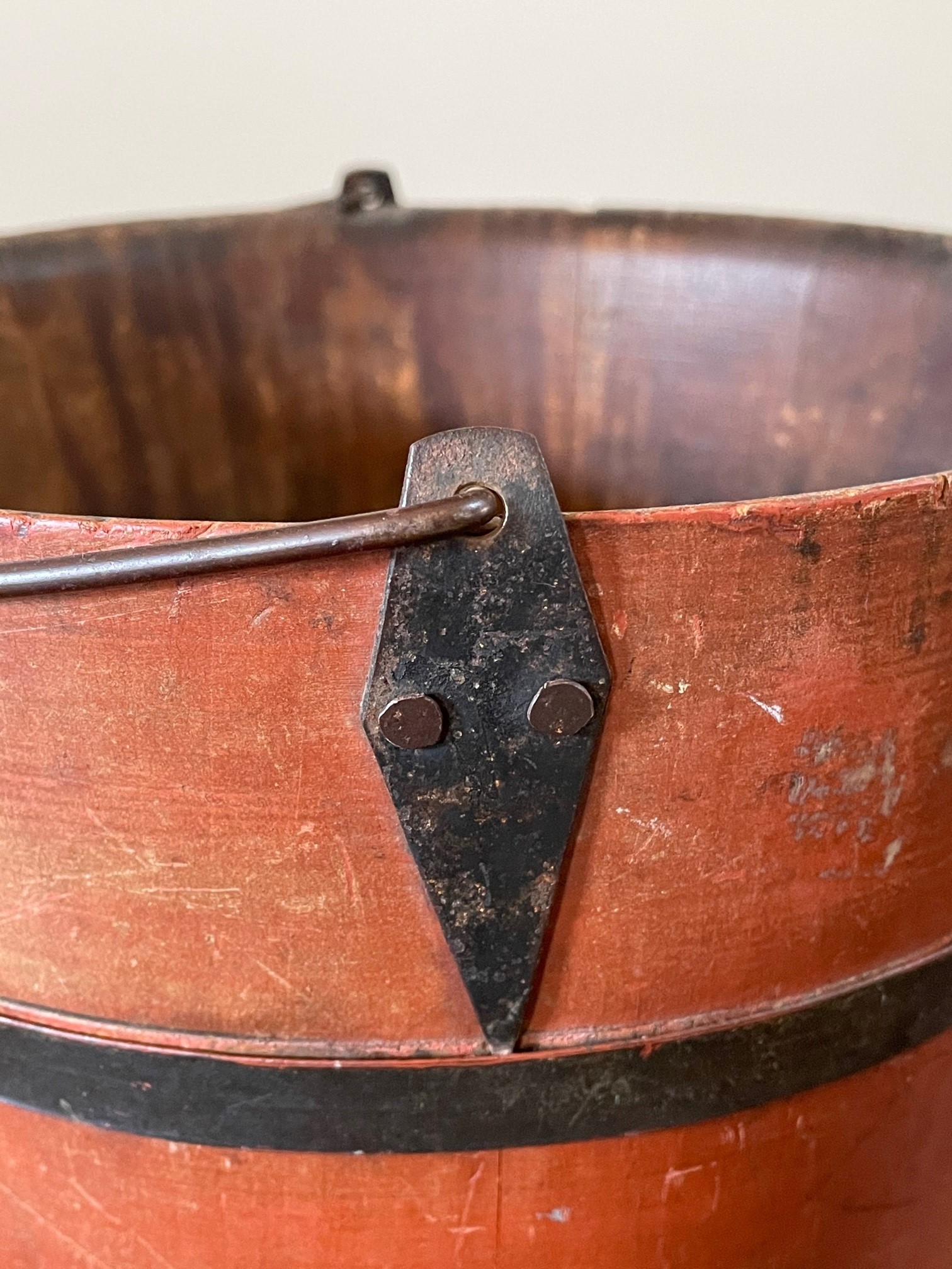 antique painted staved bucket rel=