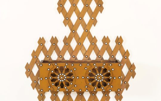 antique lattice-work wall pocket