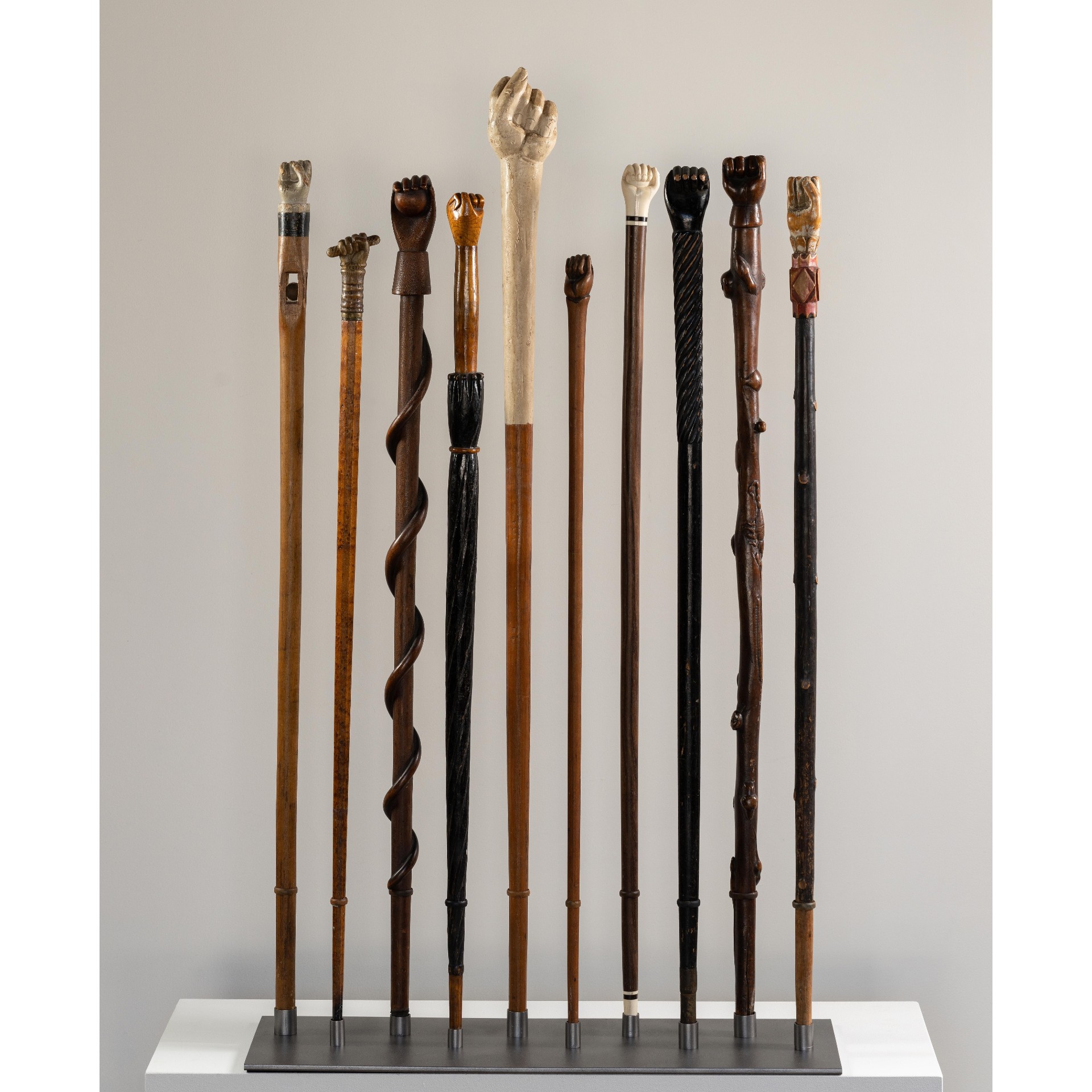 Power to the People: A Collection of Ten Walking Sticks with Clinched  Fists Olde Hope Antiques