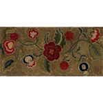 american floral shirred rug
