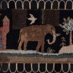 antique folk hooked rug