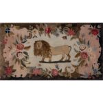 folk art lion rug