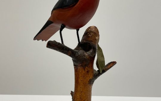 carved painted folk bird