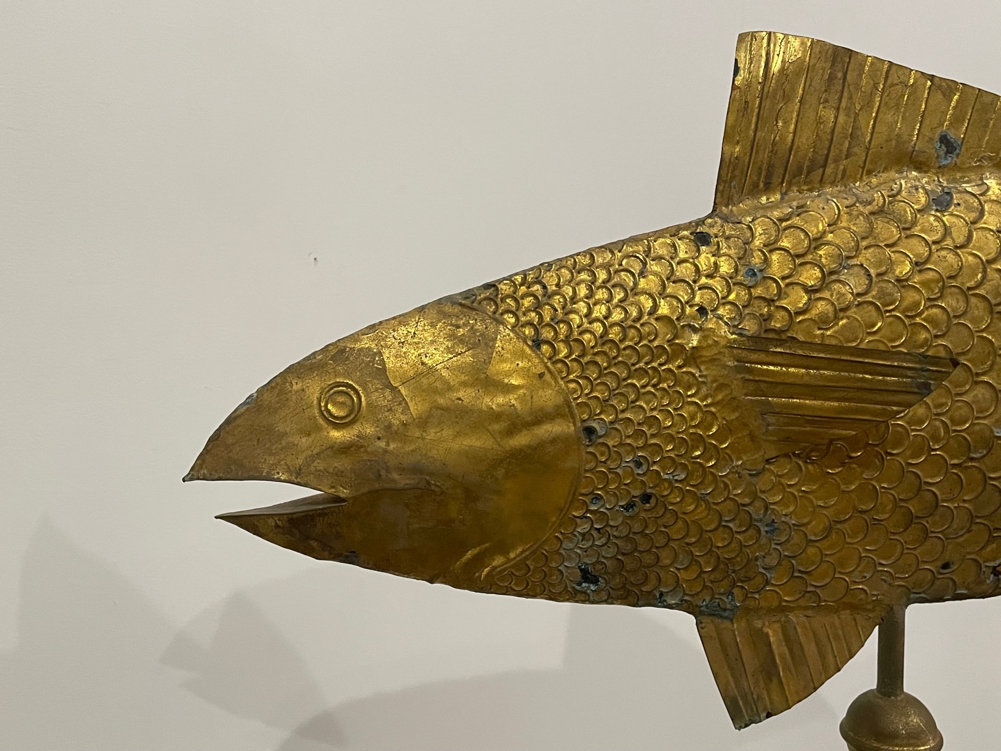 antique gilt fish weathervane rel=