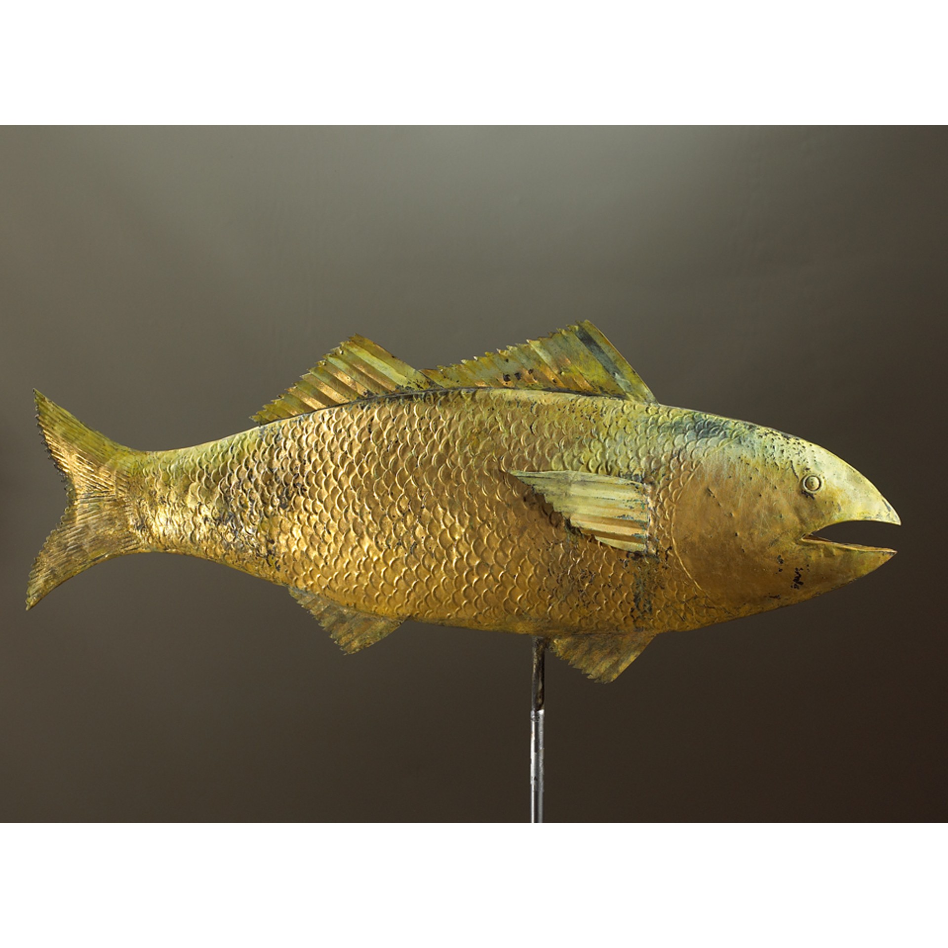 antique gilt fish weathervane rel=