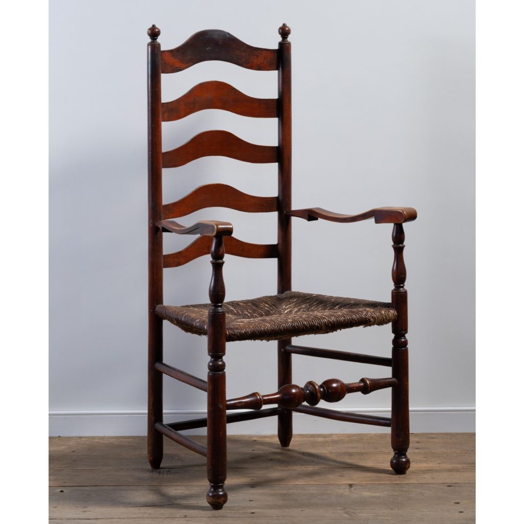 antique Pennsylvania ladderback armchair