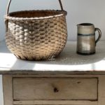 antique splint gathering basket