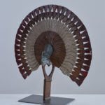 folk art carved fan