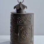 antique tin glass lantern