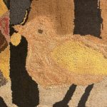 primitive bird hooked rug
