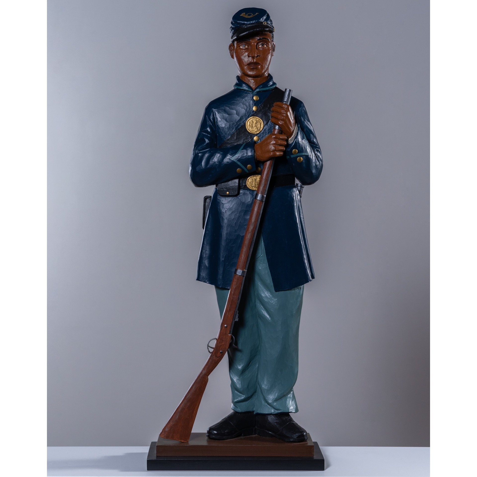 carved Civil War soldier rel=