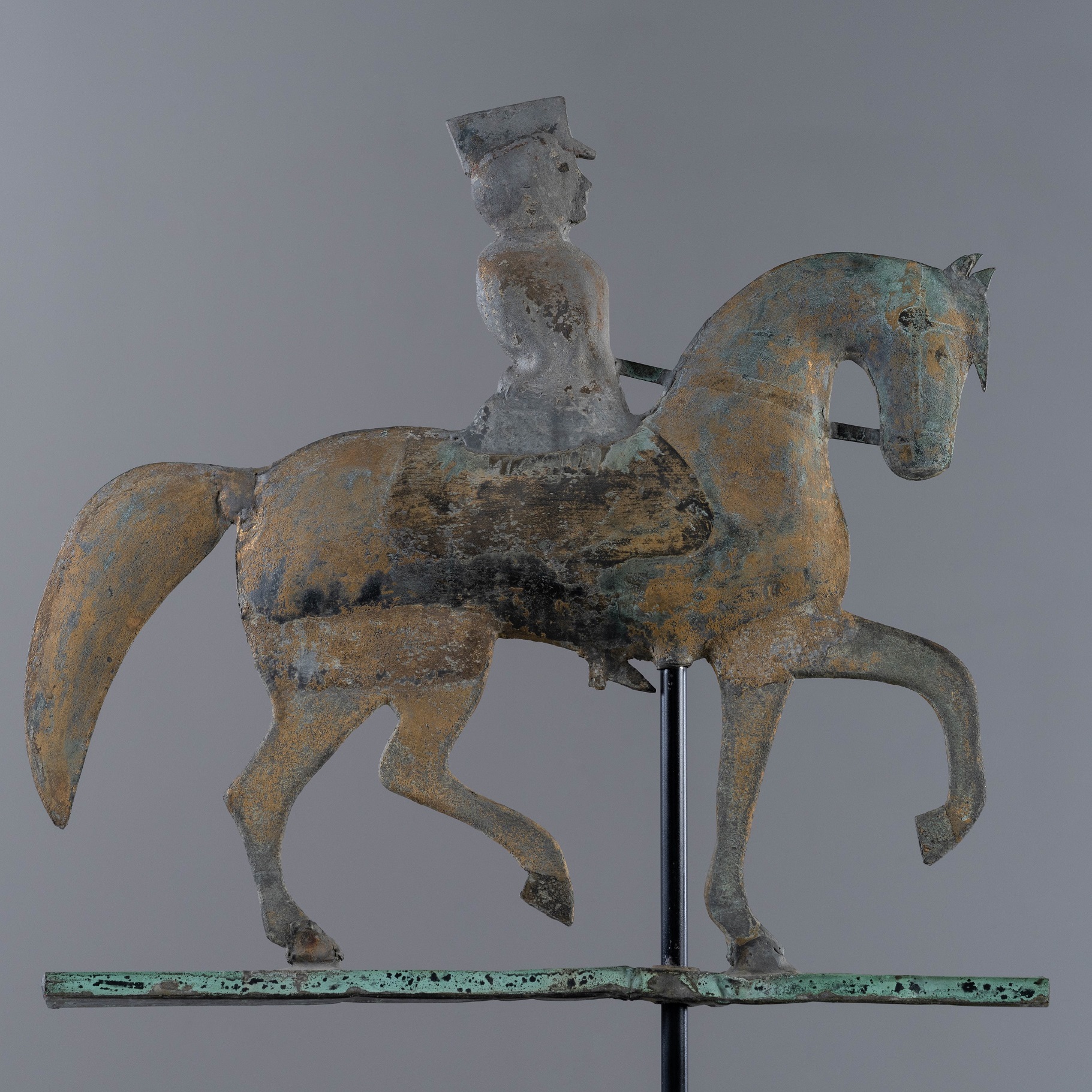 antique horse and rider weathervane rel=