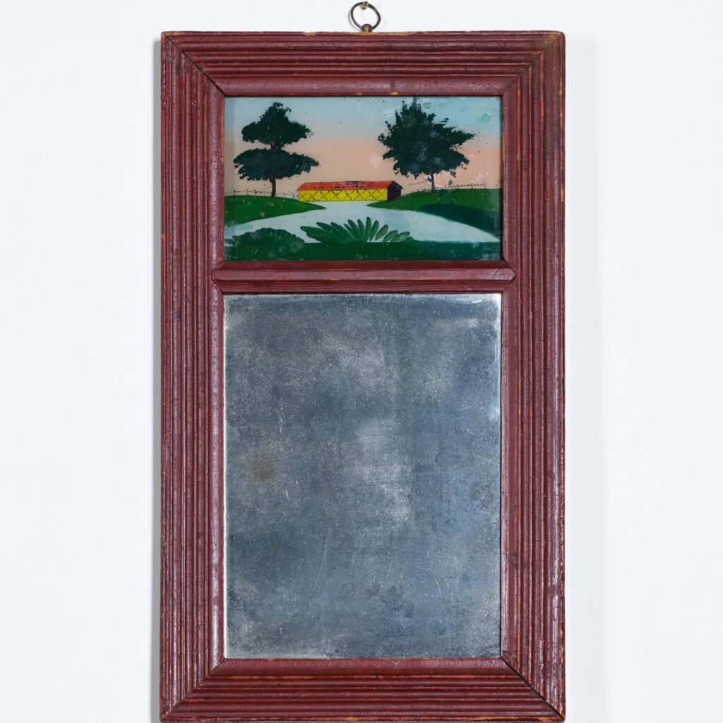 small antique eglomise mirror