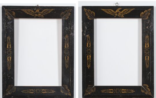 pair antique stenciled frames