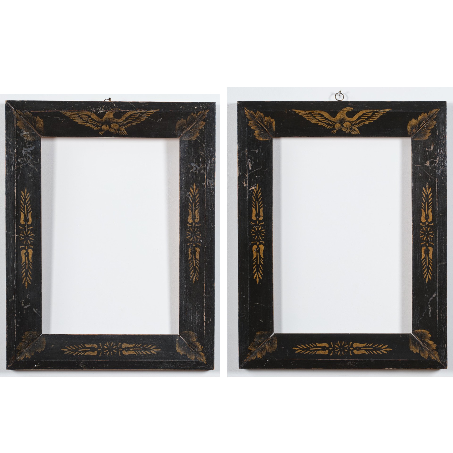 pair antique stenciled frames rel=
