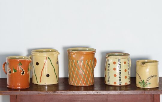 french jaspe pottery pitchers