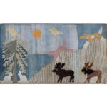antique animal hooked rug