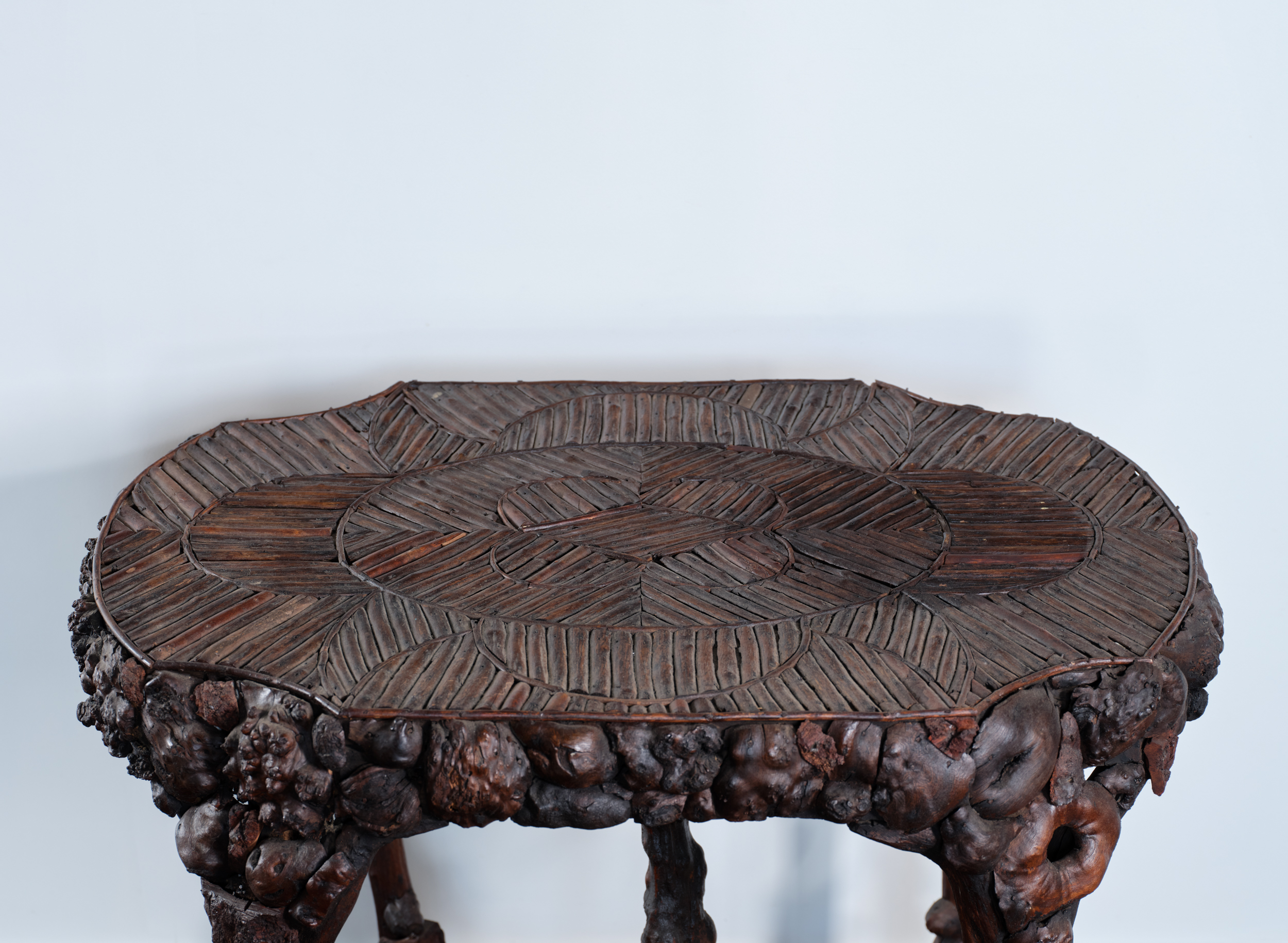 antique rootwood center table rel=