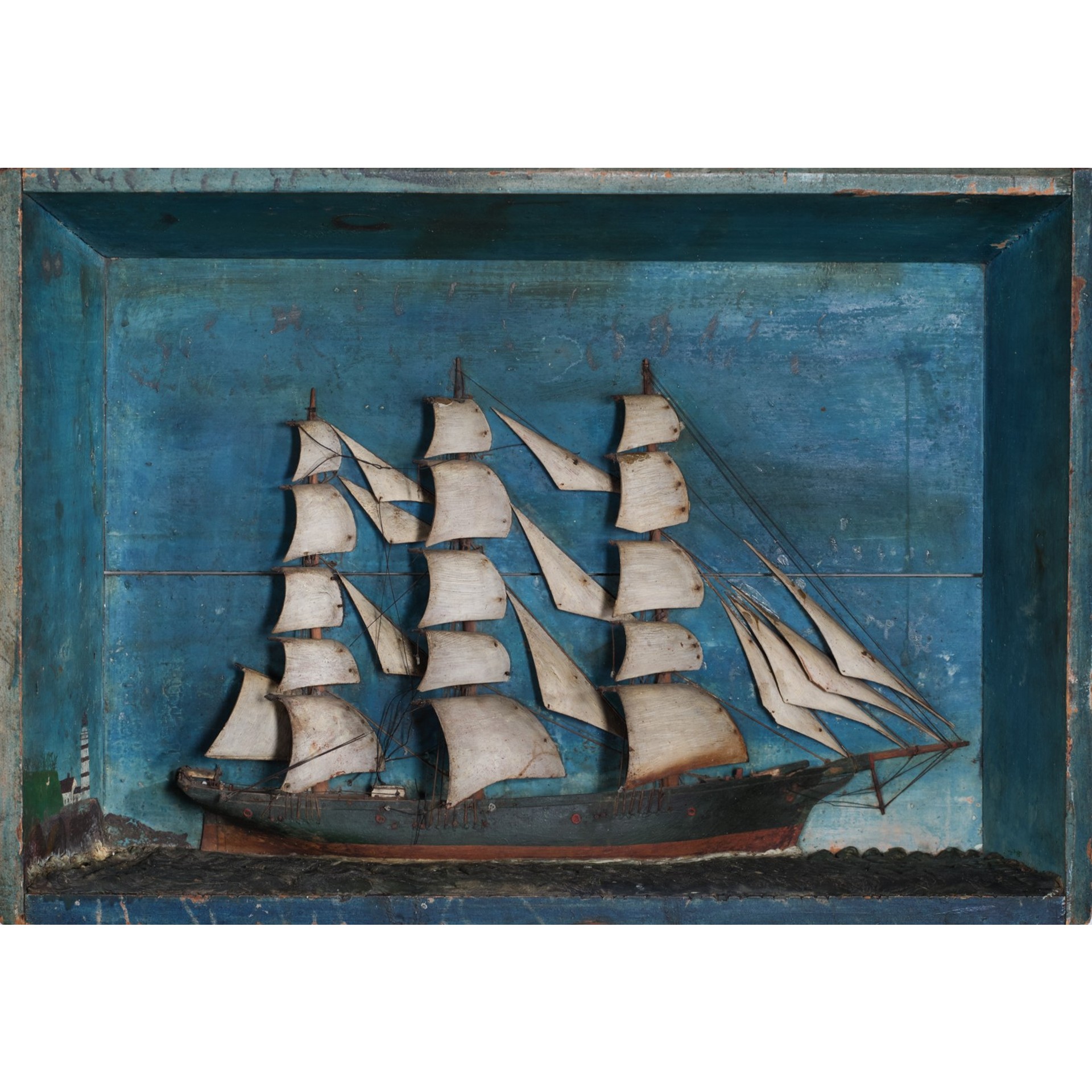 American antique ship diorama rel=