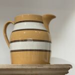 antique banded yellowware pitcher