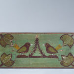 antique paint decorated footstool