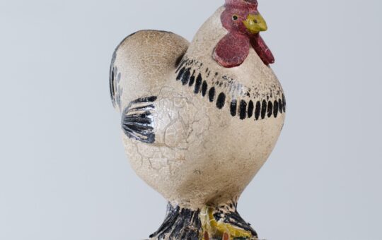 antique carved painted rooster