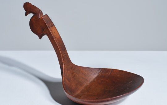 antique treenware carved ladle