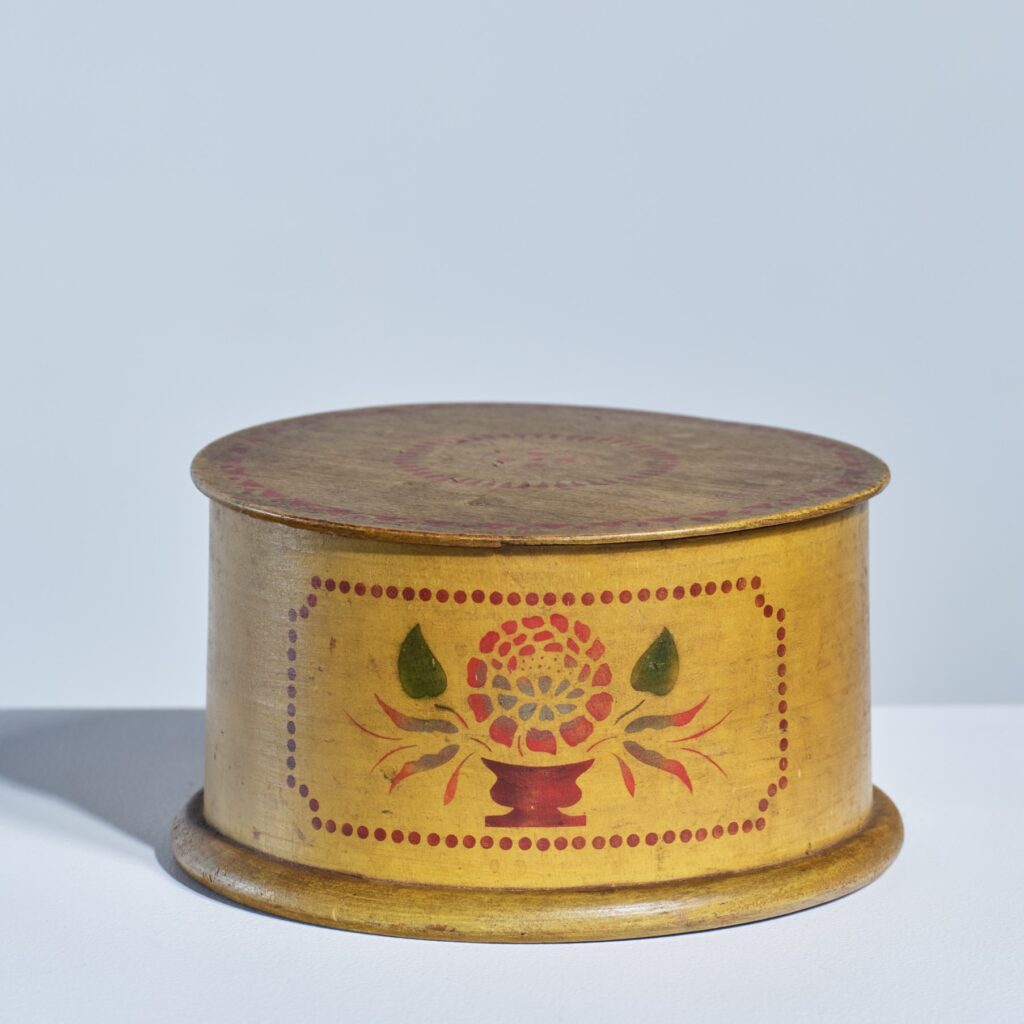 antique stenciled cookie box