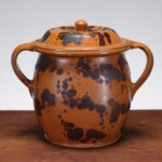 antique glazed covered pot