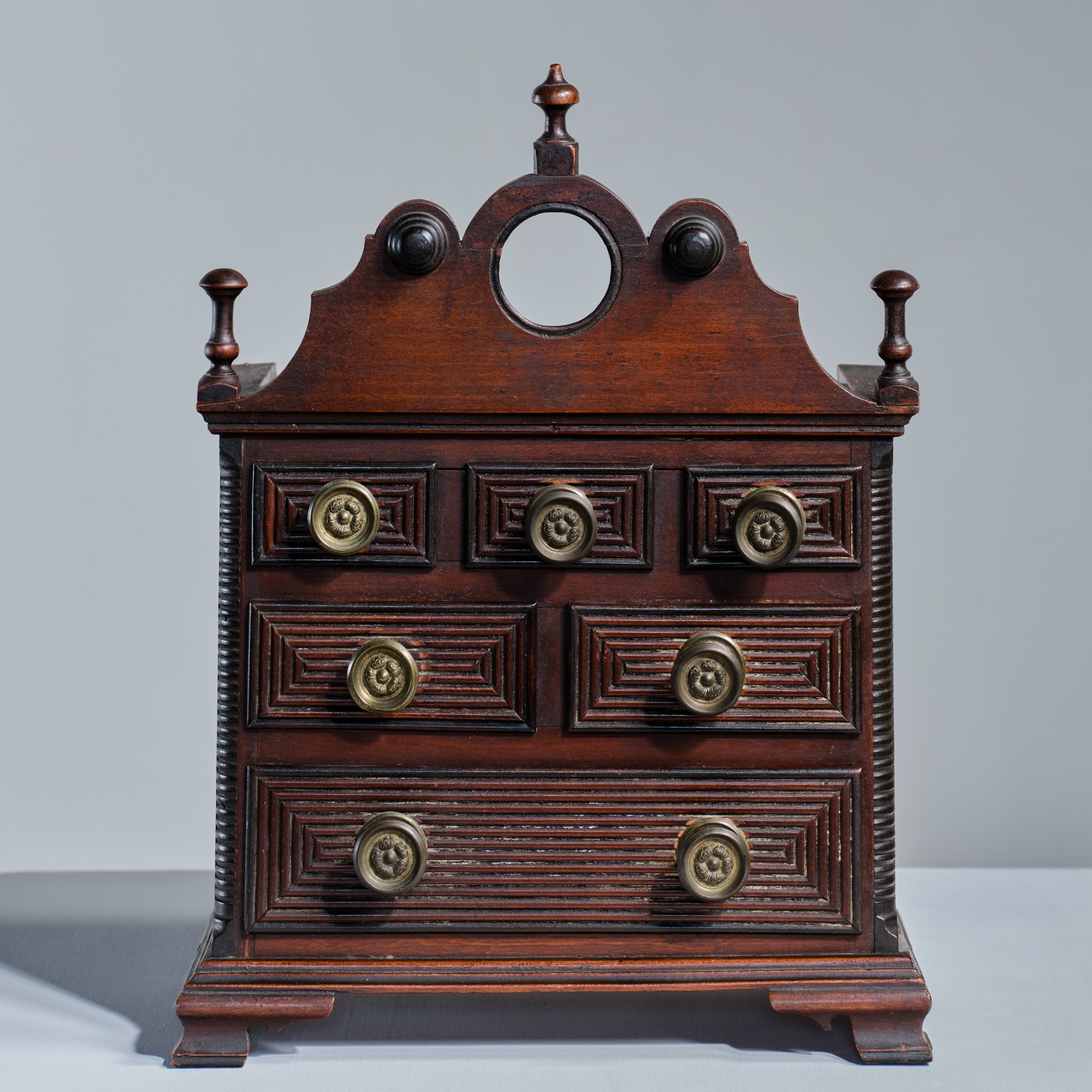 antique Federal miniature chest rel=