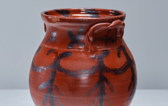 manganese decorated redware jar