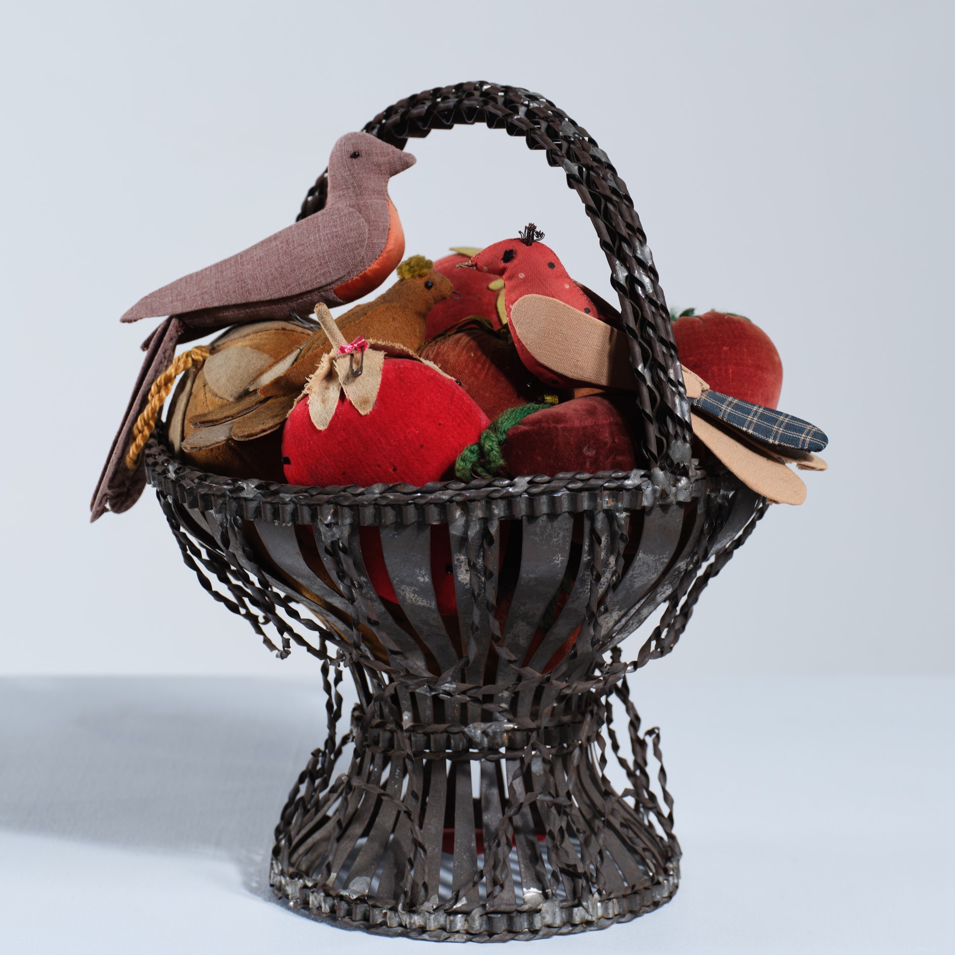 antique anniversary tinware basket rel=