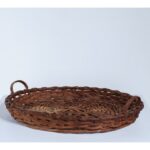 antique woven basket tray