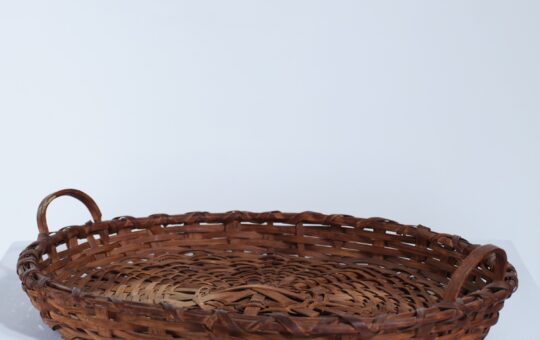 antique woven basket tray