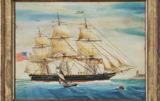 antique clipper ship painting