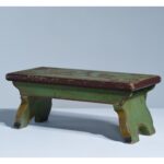 antique paint decorated footstool