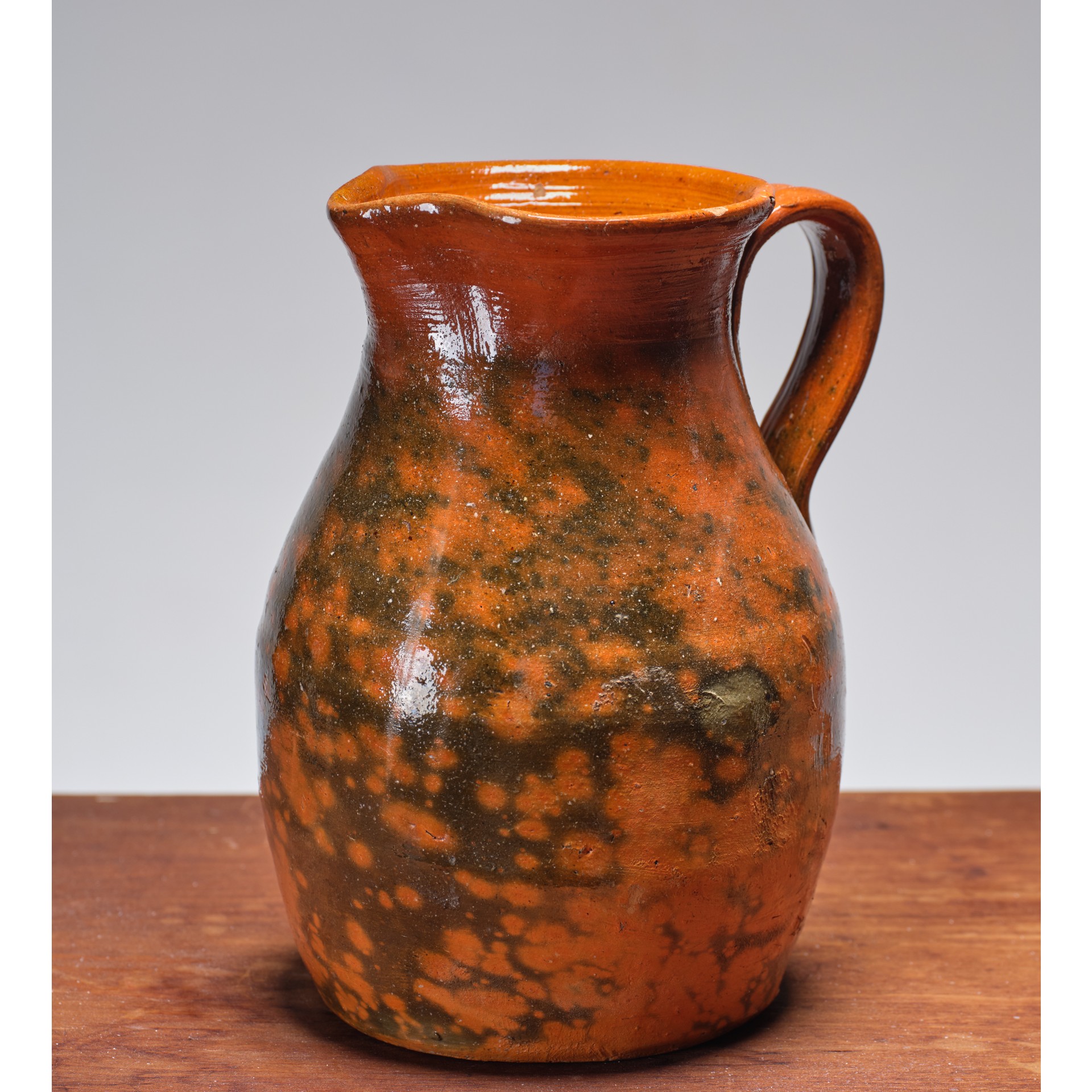 antique Pennsylvania redware pitcher rel=