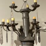 antique colonial tin chandelier