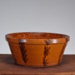 glazed redware mixing bowl