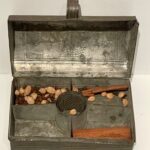 primitive tin spice box