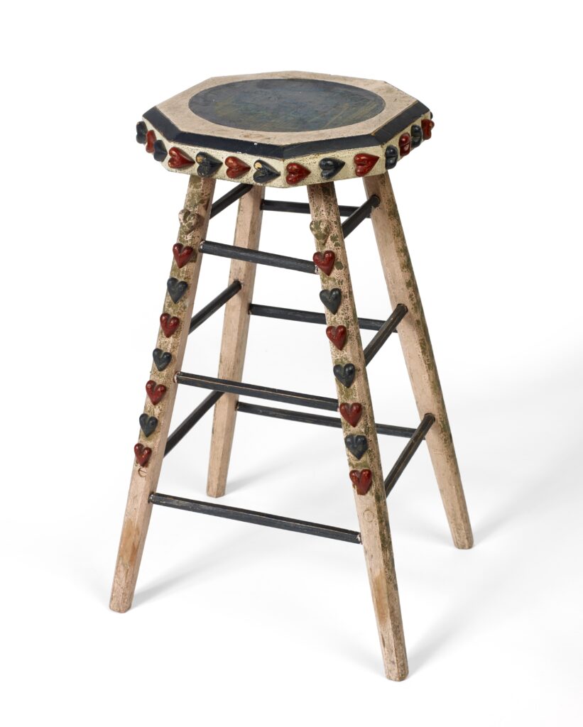 folk art painted stool