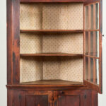 walnut diminutive corner cupboard