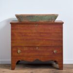 antique decorated lift-top chest