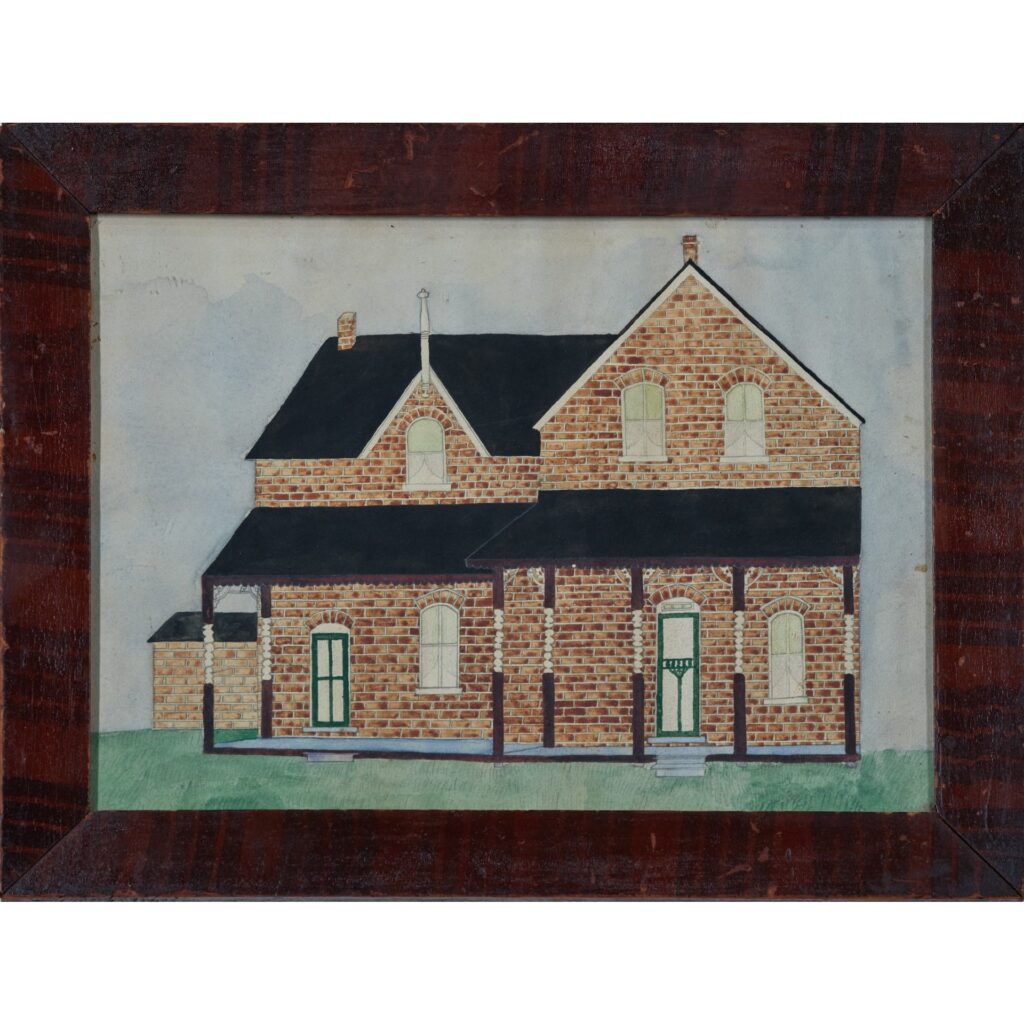 victorian brick house watercolor